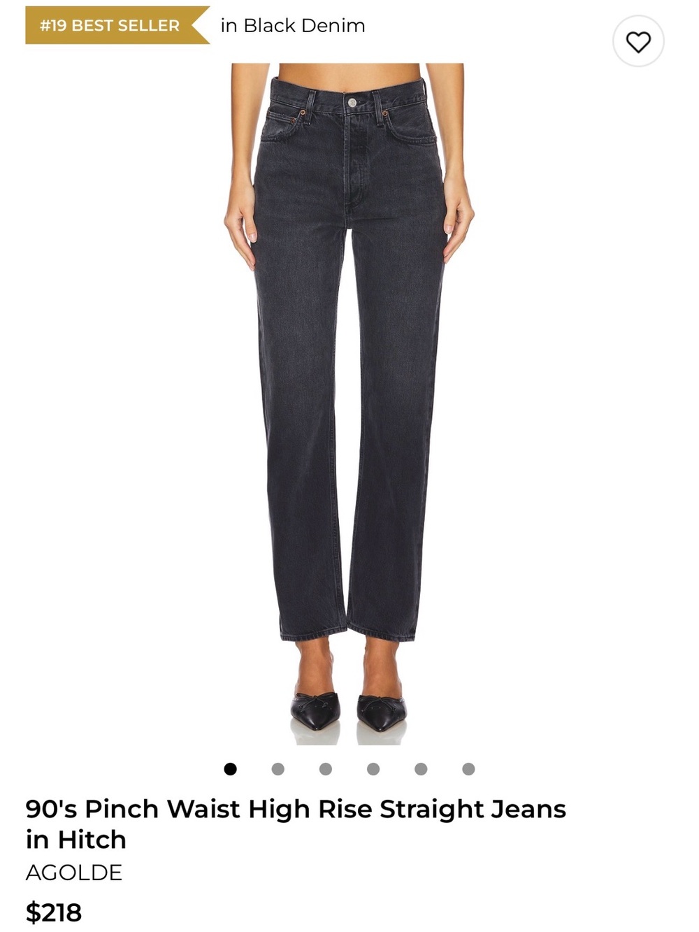 Agolde 90’s Pinch Waist High Rise Straight Jeans in Hitch